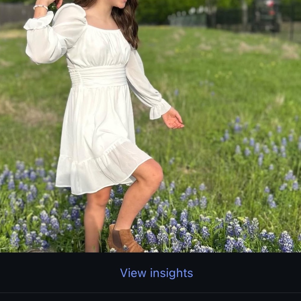 Elegant White Long Sleeve Dress